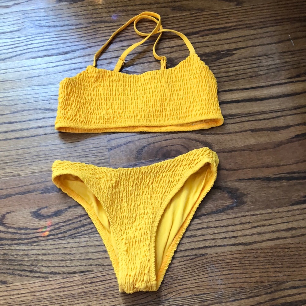 Mosmann Australia smocked bikini, gold yellow